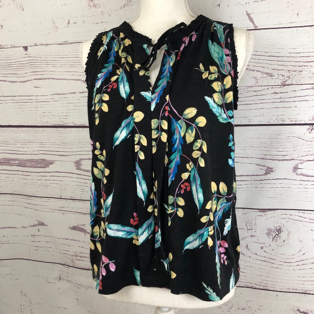 MEADOW RUE Floral Ruffle Tie Top - Picture 2 of 7